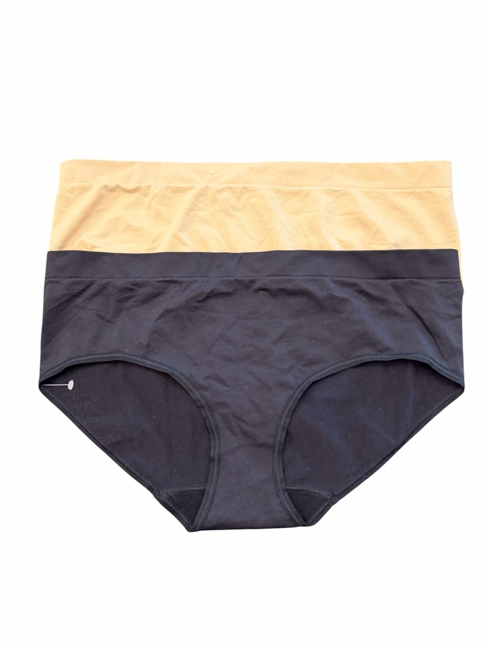 Jockey Women's Mid Rise Brief Black Tan 2 Pk Size Large Stretch Hipster